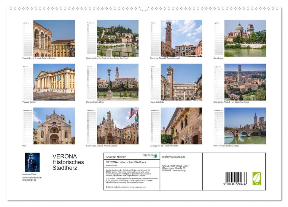 VERONA Historisches Stadtherz (CALVENDO Premium Wandkalender 2024)