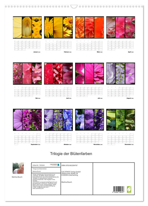 Trilogie der Blütenfarben (CALVENDO Wandkalender 2024)