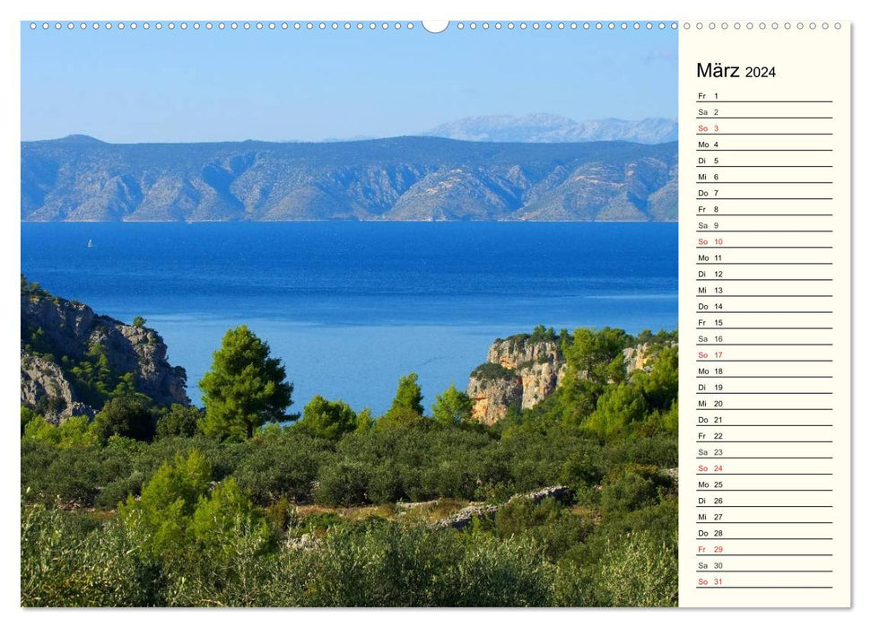 Hvar - The sunny island of Croatia (CALVENDO wall calendar 2024) 