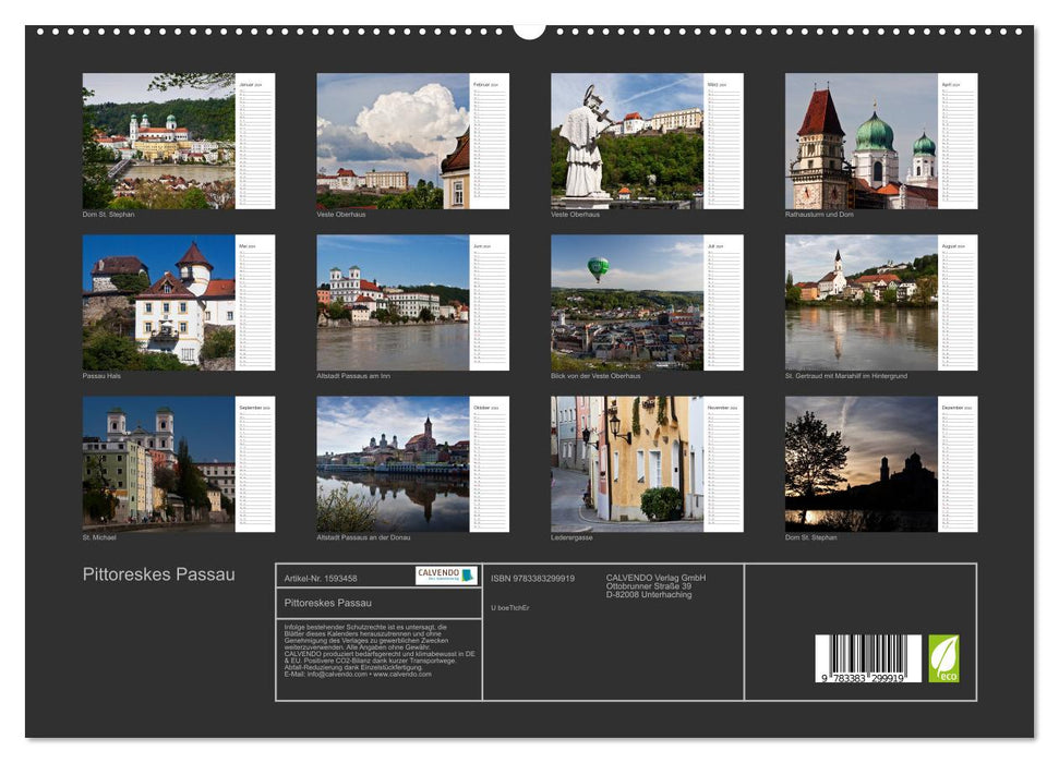 Picturesque Passau (CALVENDO Premium Wall Calendar 2024) 