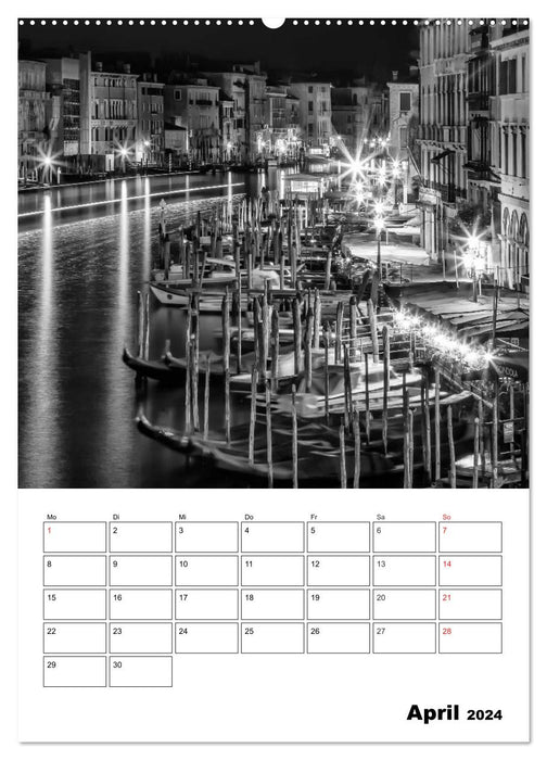 MONOCHROMES VENICE Classic Moments (CALVENDO Premium Wall Calendar 2024) 