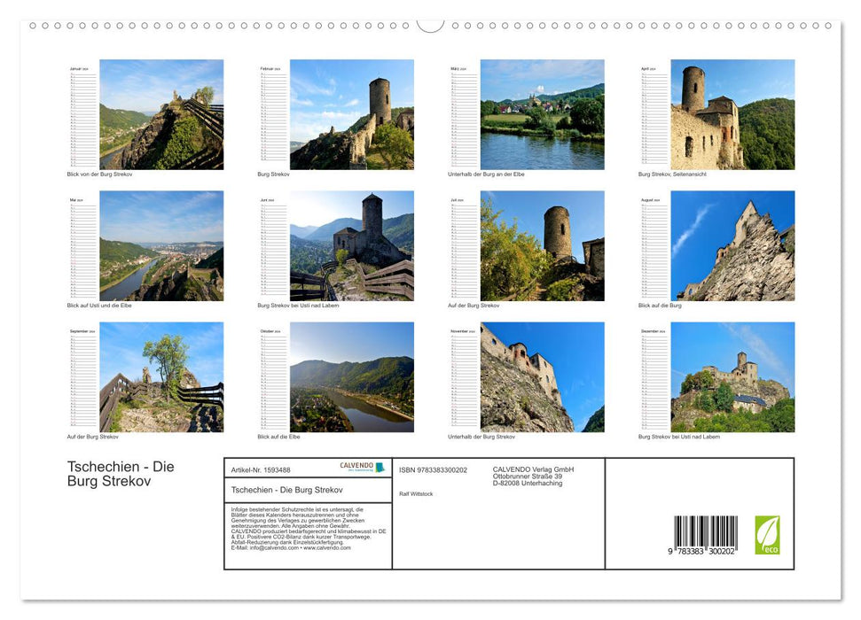 Tschechien - Die Burg Strekov (CALVENDO Premium Wandkalender 2024)