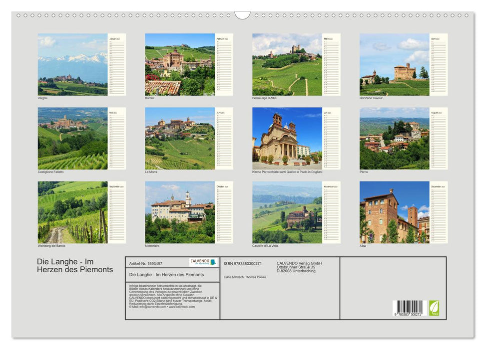 The Langhe - In the heart of Piedmont (CALVENDO wall calendar 2024) 