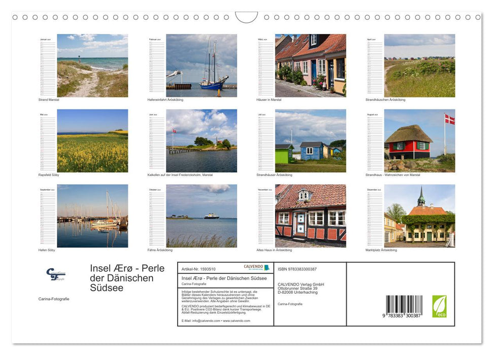 Island Ærø - Pearl of the Danish South Seas (CALVENDO wall calendar 2024) 