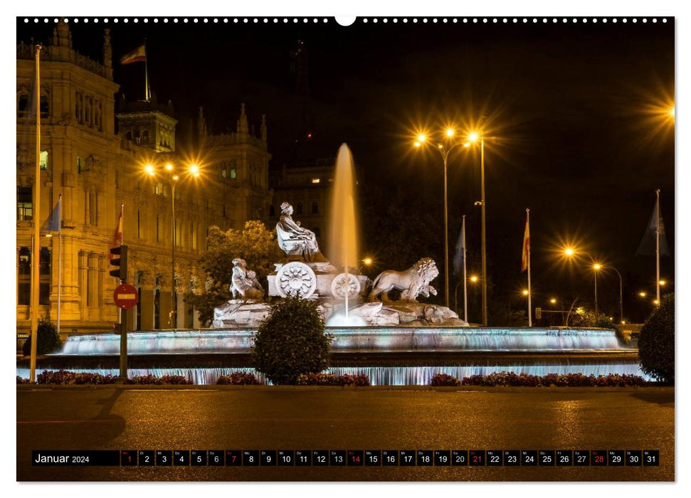Madrid at Night (CALVENDO Premium Wall Calendar 2024) 
