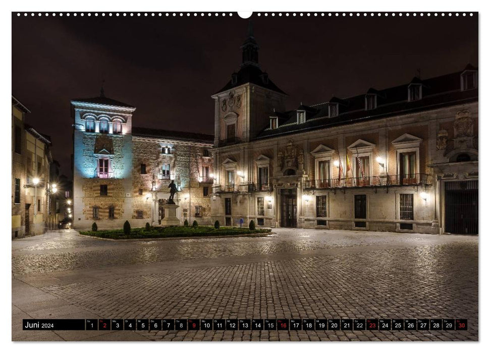 Madrid bei Nacht (CALVENDO Premium Wandkalender 2024)