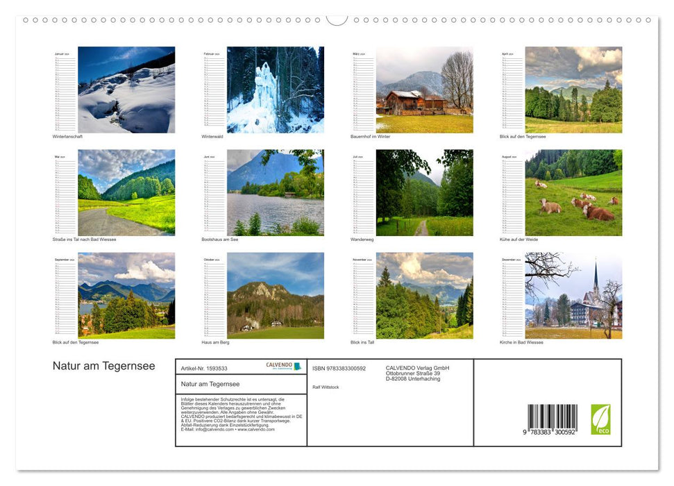 Natur am Tegernsee (CALVENDO Premium Wandkalender 2024)