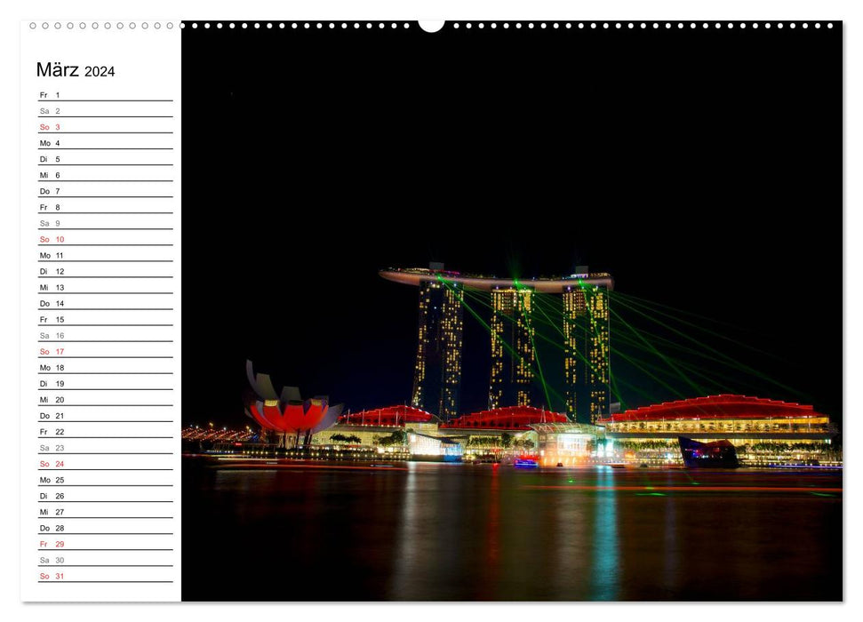 Singapur Stadt der Skylines (CALVENDO Premium Wandkalender 2024)