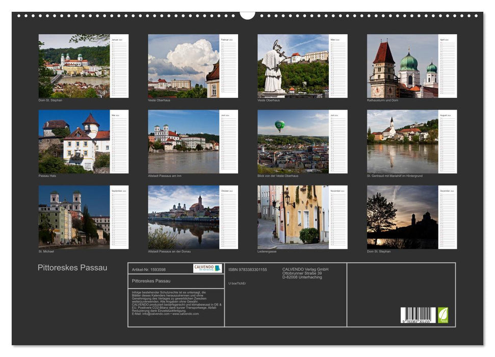 Pittoreskes Passau (CALVENDO Wandkalender 2024)