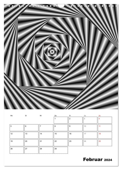Monochrome structures of digital art (CALVENDO wall calendar 2024) 