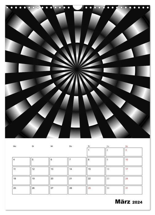 Monochrome structures of digital art (CALVENDO wall calendar 2024) 