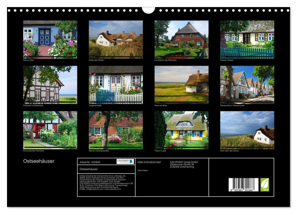 Baltic Sea houses (CALVENDO wall calendar 2024) 