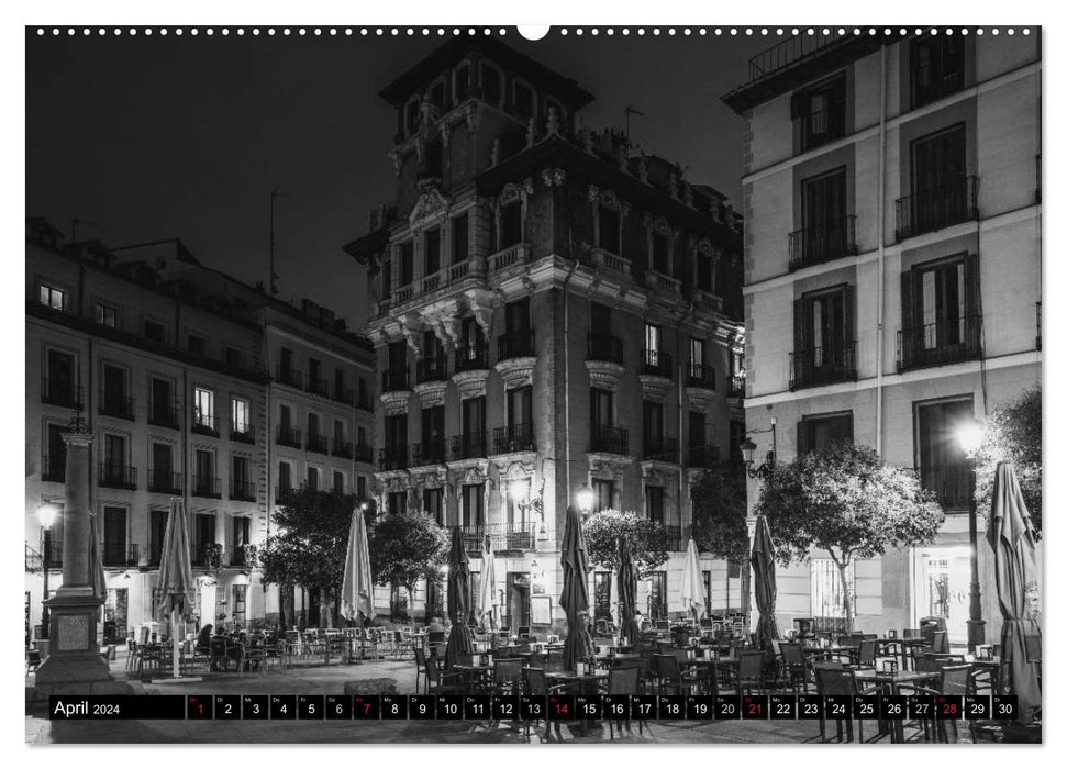 Madrid - Black and White Impressions (CALVENDO Wall Calendar 2024) 