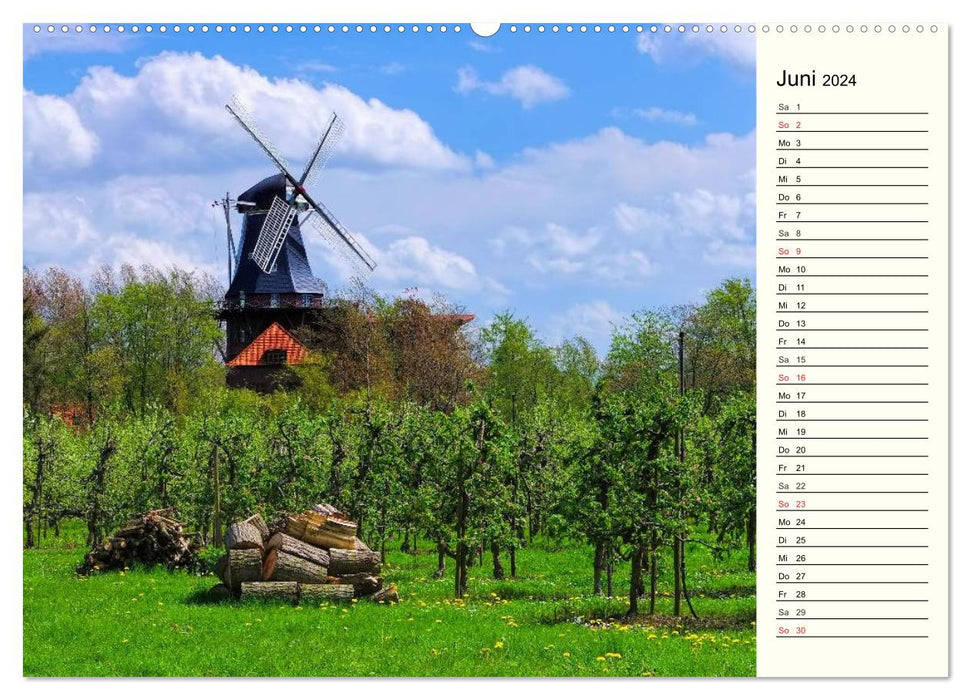 Windmills in East Frisia (CALVENDO Premium Wall Calendar 2024) 