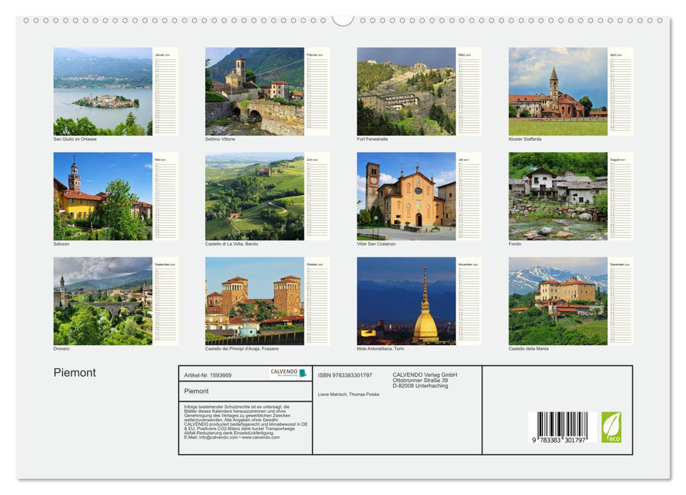 Piedmont (CALVENDO Premium Wall Calendar 2024) 