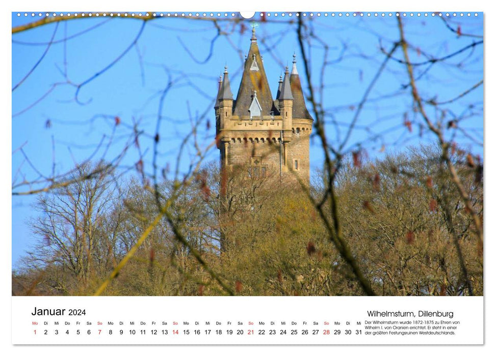 Germany's castles - mighty fortresses and old castles (CALVENDO Premium Wall Calendar 2024) 