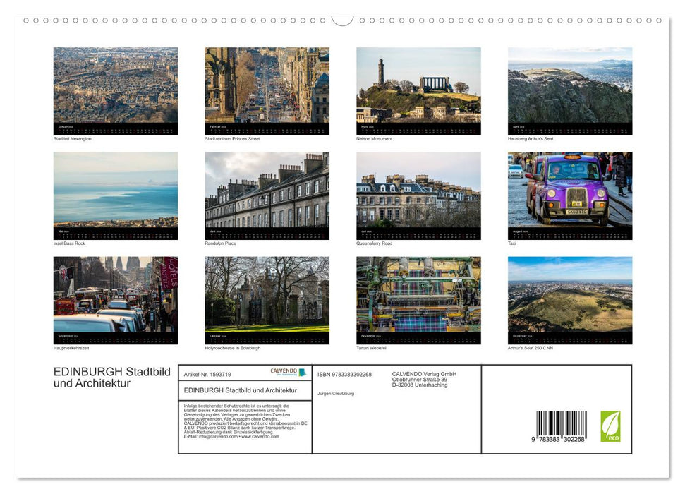 EDINBURGH cityscape and architecture (CALVENDO Premium Wall Calendar 2024) 