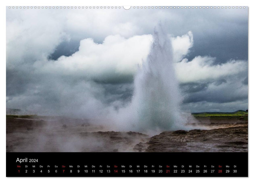 Islands Landschaften - Wasser, Eis und grünes Moos (CALVENDO Premium Wandkalender 2024)