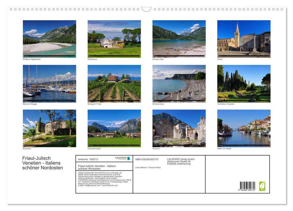 Friuli-Venezia Giulia - Italy's beautiful northeast (CALVENDO wall calendar 2024) 