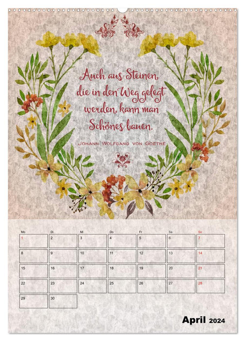 Lebensweisheiten zum Reflektieren (CALVENDO Premium Wandkalender 2024)