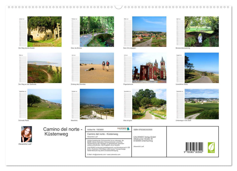 Camino del norte - sentier côtier (Calvendo Premium Wall Calendar 2024) 
