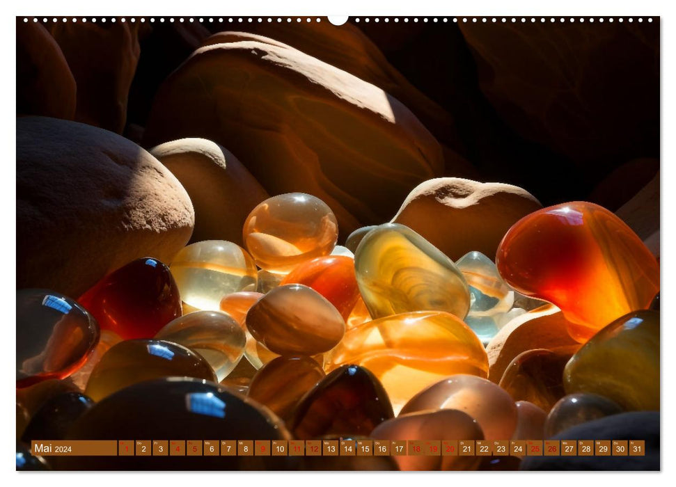 Meditative farbenfrohe Steine (CALVENDO Wandkalender 2024)
