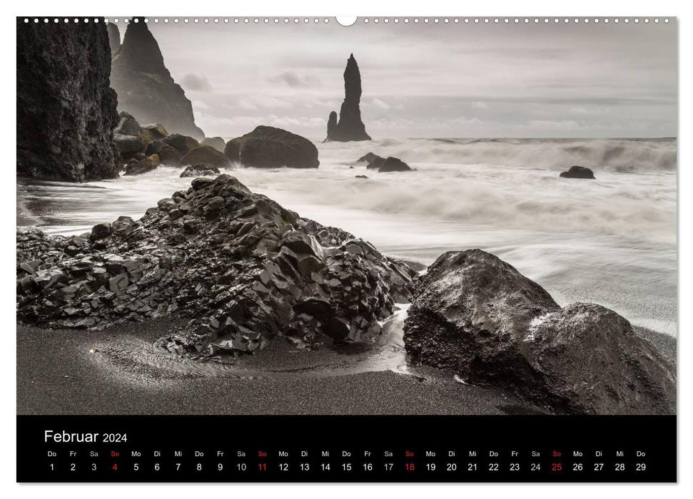 Islands Landschaften - Wasser, Eis und grünes Moos (CALVENDO Wandkalender 2024)