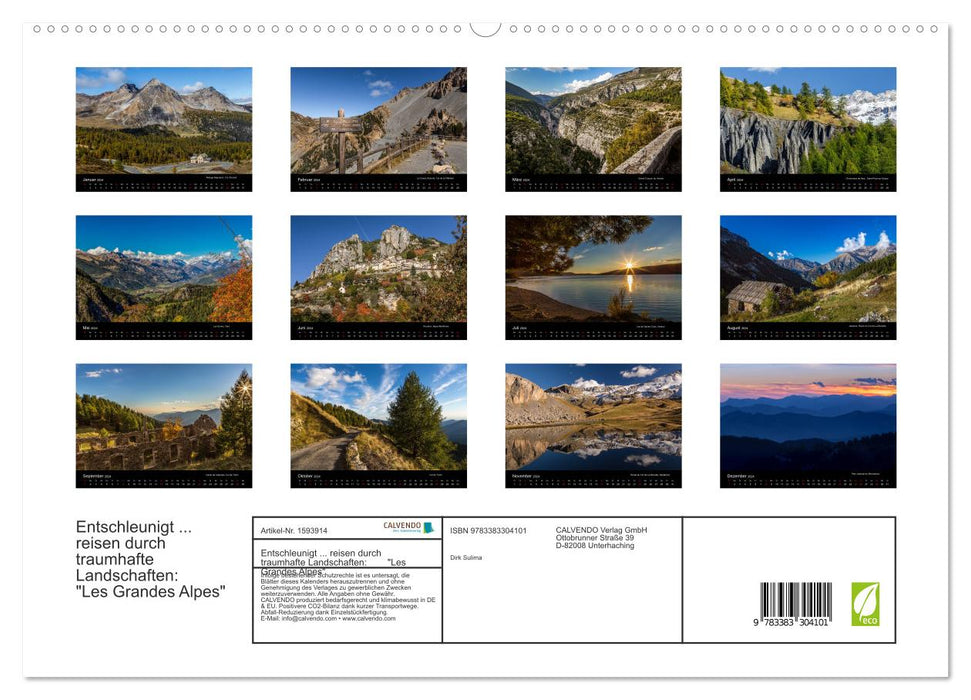Entschleunigt ... reisen durch traumhafte Landschaften "Les Grandes Alpes" (CALVENDO Premium Wandkalender 2024)