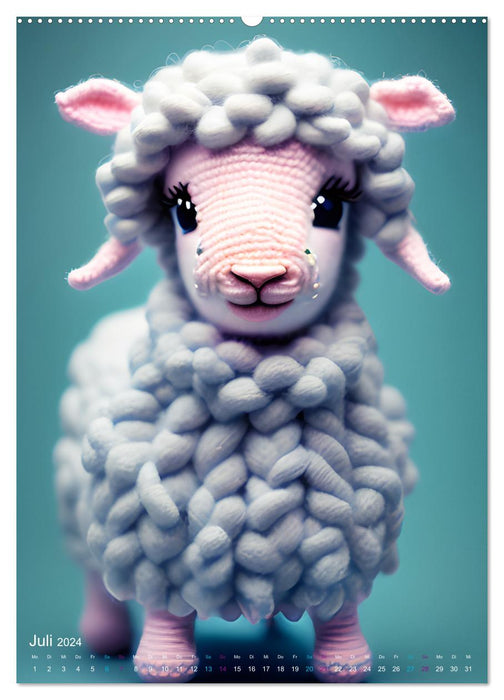 Cuddles. Woolly animals to love in the playroom (CALVENDO Premium Wall Calendar 2024) 