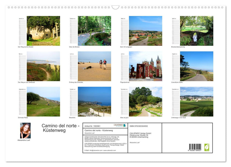 Camino del norte - coastal path (CALVENDO wall calendar 2024) 
