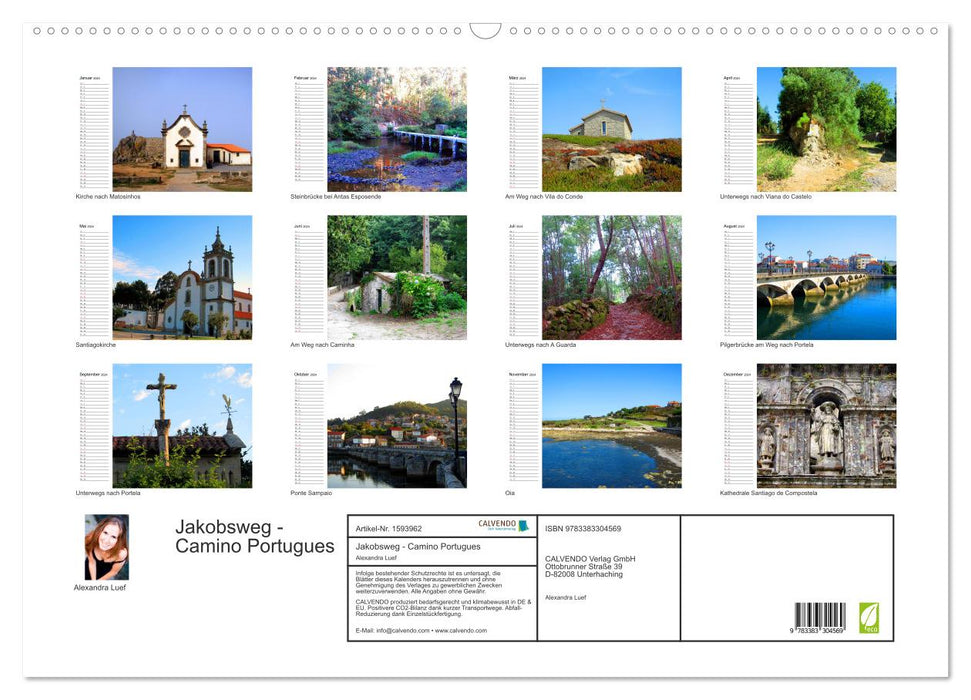 Way of St. James - Camino Portugues (CALVENDO wall calendar 2024) 