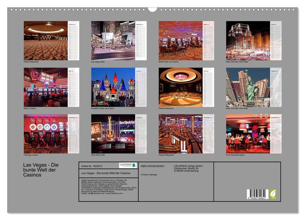 Las Vegas - Die bunte Welt der Casinos (CALVENDO Wandkalender 2024)