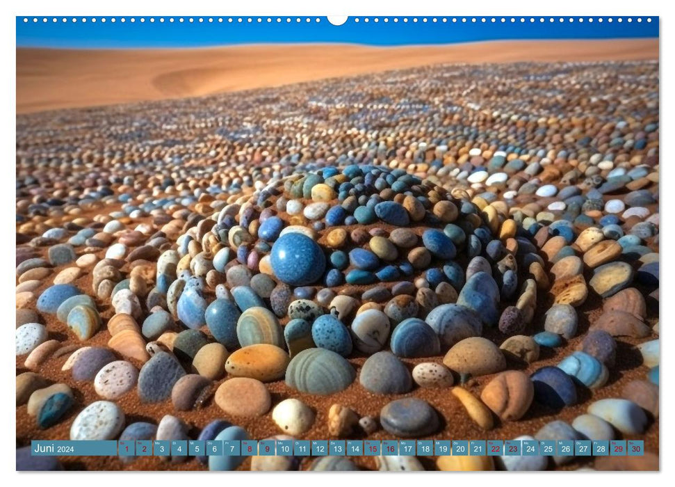 Meditative farbenfrohe Steine (CALVENDO Premium Wandkalender 2024)