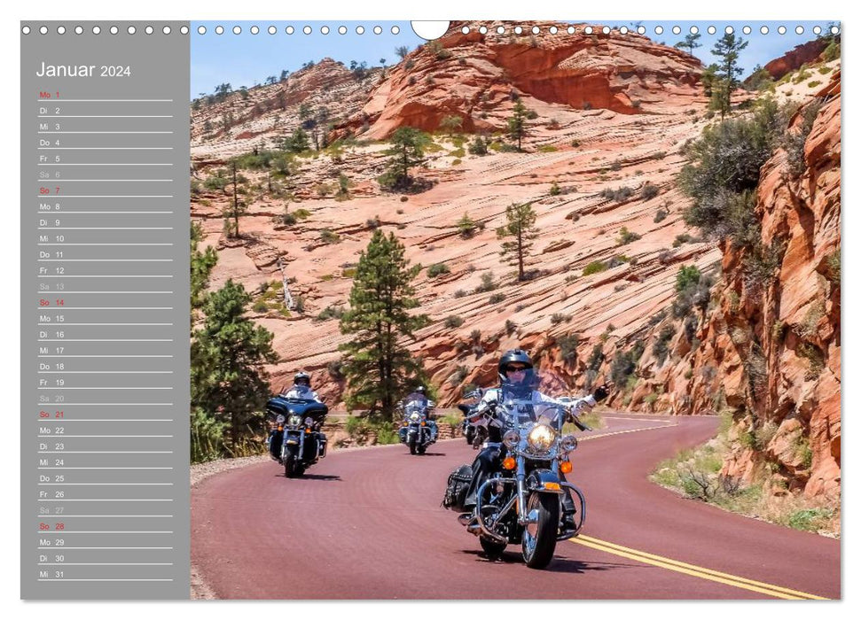Biker Paradies - Die Canyons der USA (CALVENDO Wandkalender 2024)