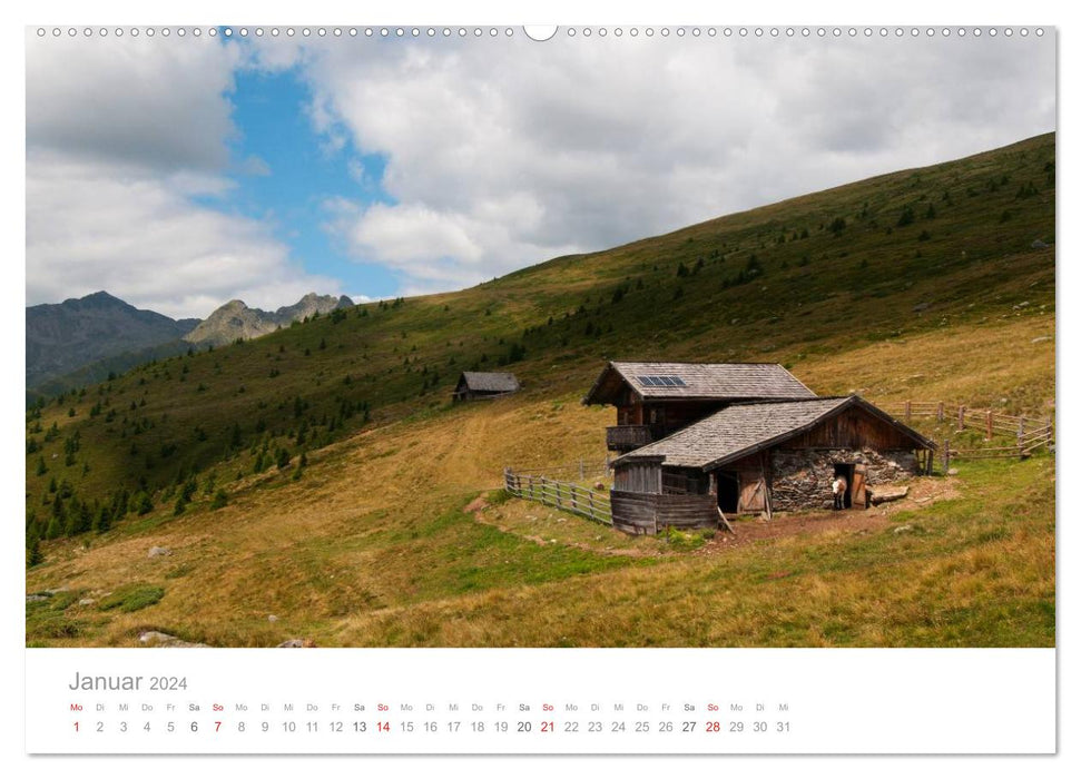 Bekannte und unbekannte Almen in Südtirol (CALVENDO Premium Wandkalender 2024)