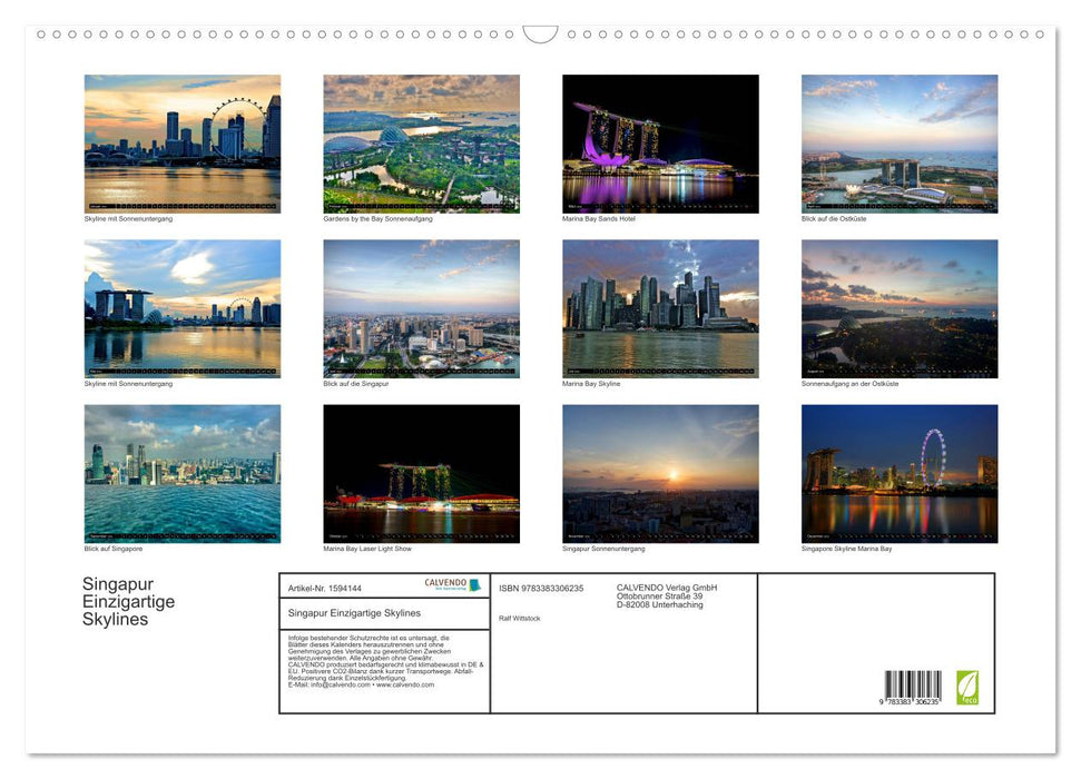 Singapur - Einzigartige Skylines (CALVENDO Wandkalender 2024)