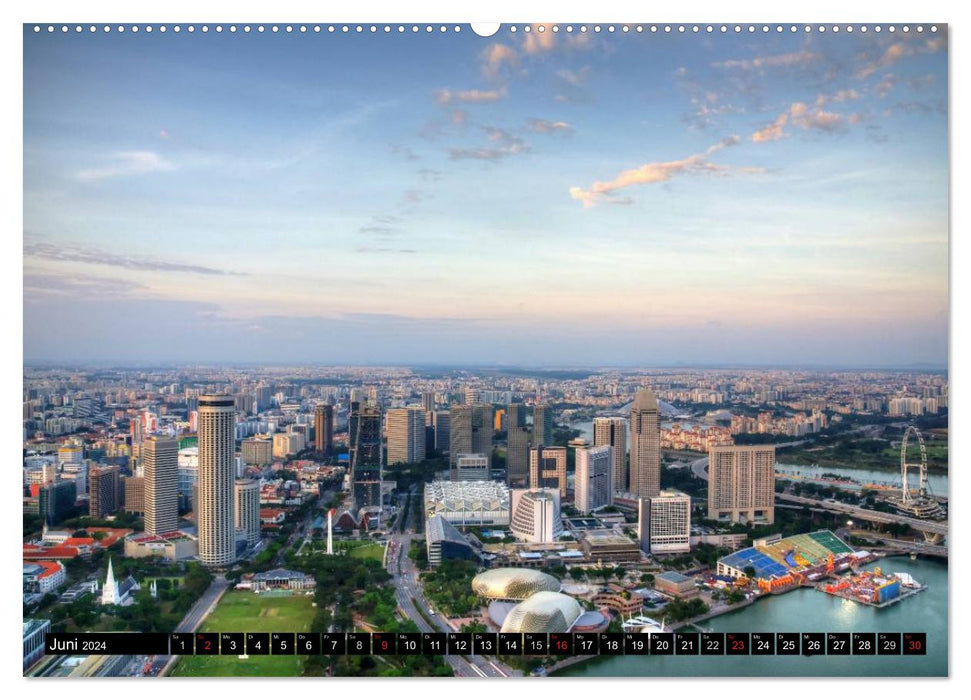 Singapur - Einzigartige Skylines (CALVENDO Wandkalender 2024)