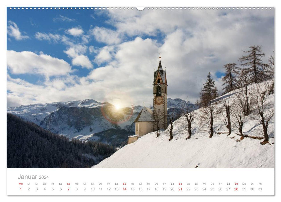 Lieux merveilleux du Tyrol du Sud (Calendrier mural CALVENDO Premium 2024) 