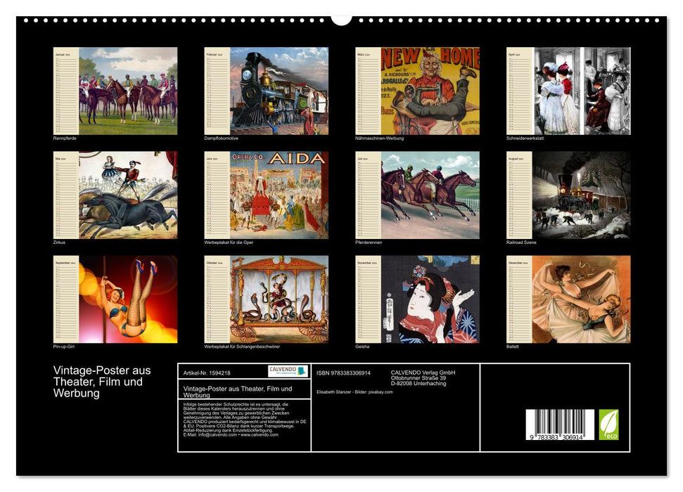 Affiches vintage du théâtre, du cinéma et de la publicité (Calvendo Premium Wall Calendar 2024) 