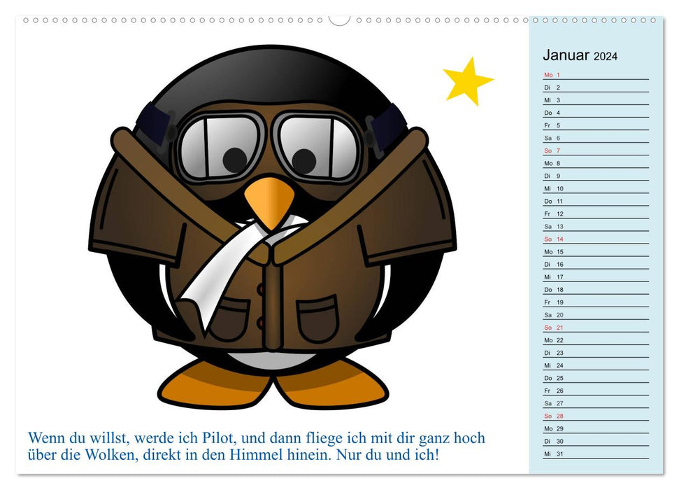 Pinguin-Elfe (CALVENDO Premium Wandkalender 2024)