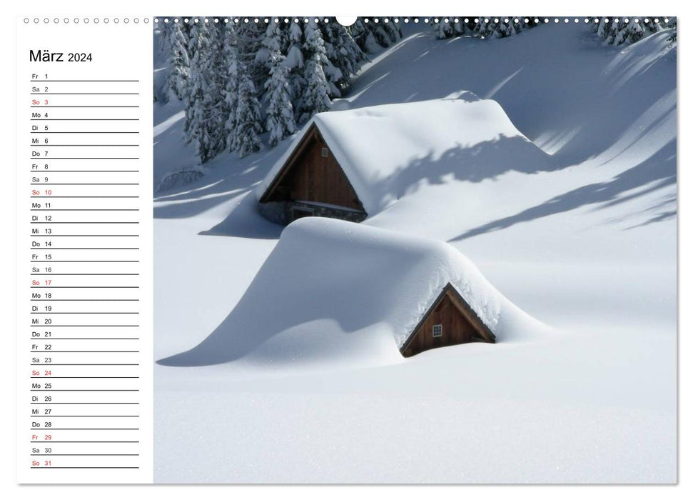 Conte de fées d'hiver. Paysages dans la neige (Calendrier mural CALVENDO Premium 2024) 