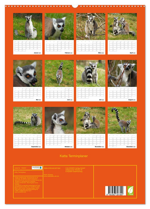 Planificateur de rendez-vous Katta (Calendrier mural CALVENDO Premium 2024) 