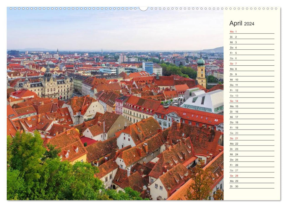 Graz - Metropole der Steiermark (CALVENDO Wandkalender 2024)