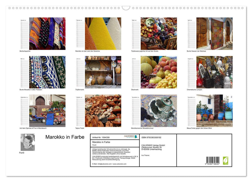 Le Maroc en couleurs (Calendrier mural CALVENDO 2024) 