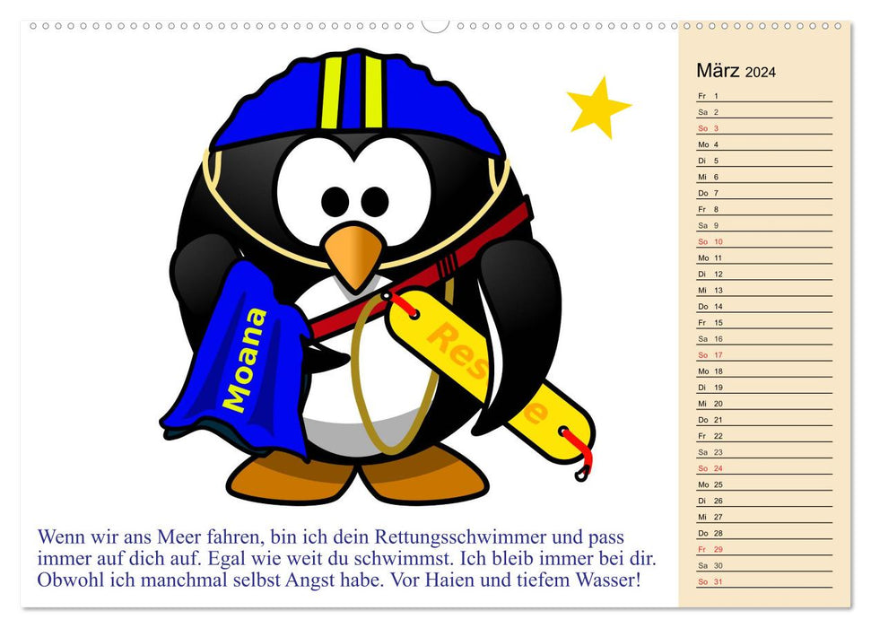 Pinguin-Elfe (CALVENDO Wandkalender 2024)