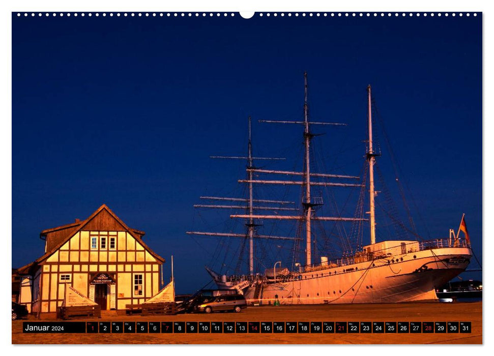 Stralsund POUR LES CHOUETTES DE NUIT (Calvendo Premium Wall Calendar 2024) 