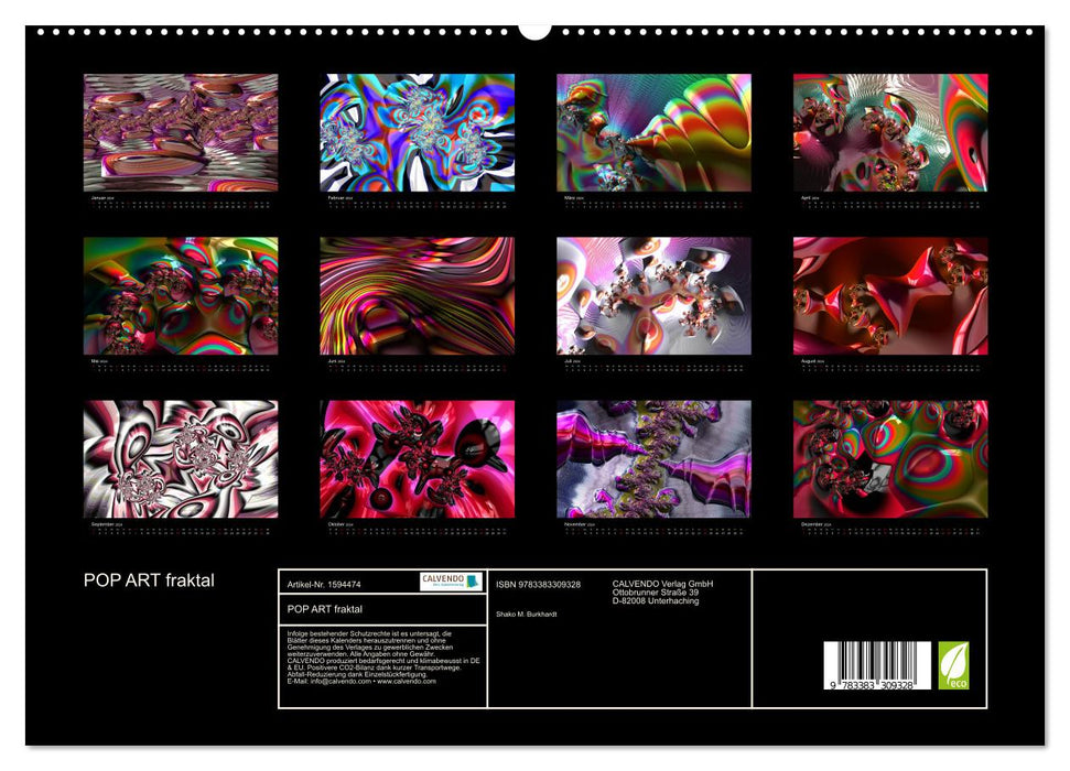 POP ART fraktal (CALVENDO Premium Wandkalender 2024)