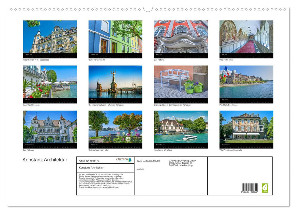 Constance Architecture (Calendrier mural CALVENDO 2024) 