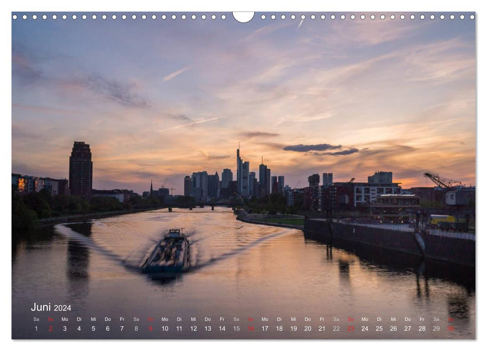 Frankfurt am Main - Mainhattan City Lights (CALVENDO Wandkalender 2024)