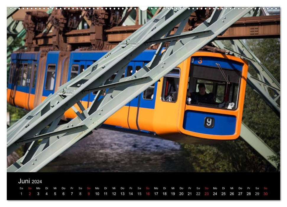 Le chemin de fer suspendu de Wuppertal (calendrier mural CALVENDO Premium 2024) 